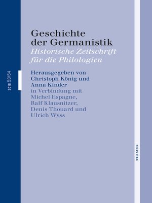 cover image of Geschichte der Germanistik